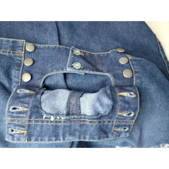 Abercrombie & Fitch Women’s Sz 6 Blue Jeans Mid Rise Wide Leg Vtg Metal Buttons - Picture 7 of 7
